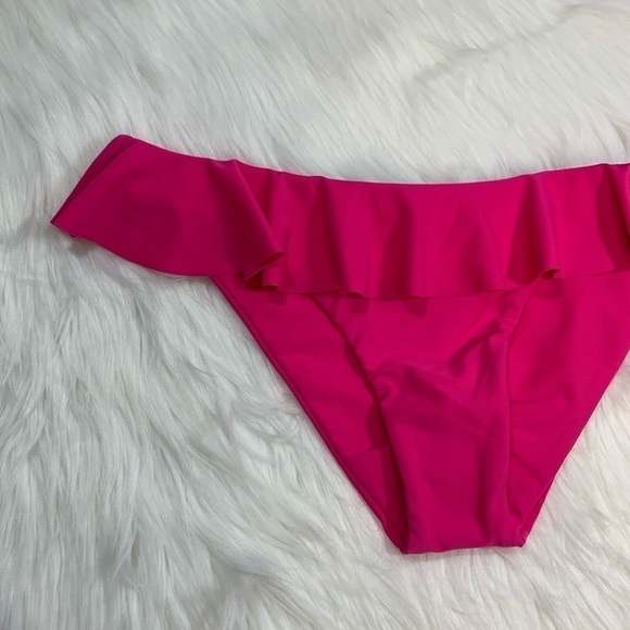 NWOT Tori Praver Pink Ruffle Bikini Bottom - Picture 2 of 5